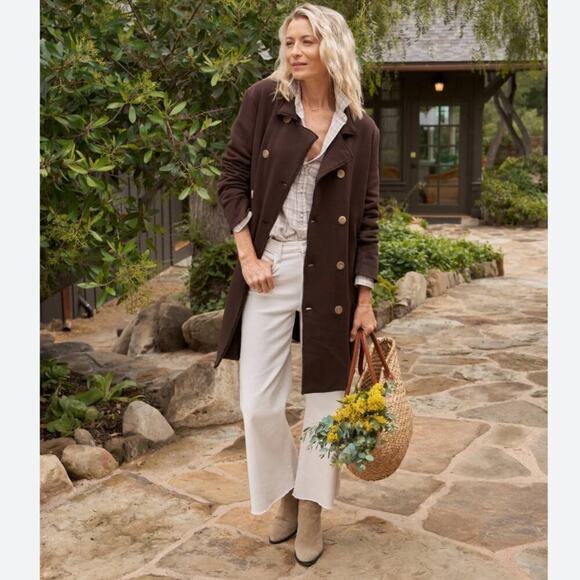 Frank & Eileen Jackets & Blazers - Frank & Eileen Tipperary Irish Chocolate Brown Triple Fleece Cotton Size Small